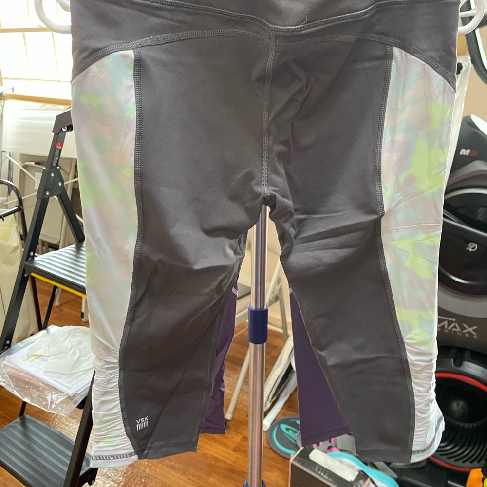 Victoria Secret Spandex crop. Grey with pastel camouflage overlay
